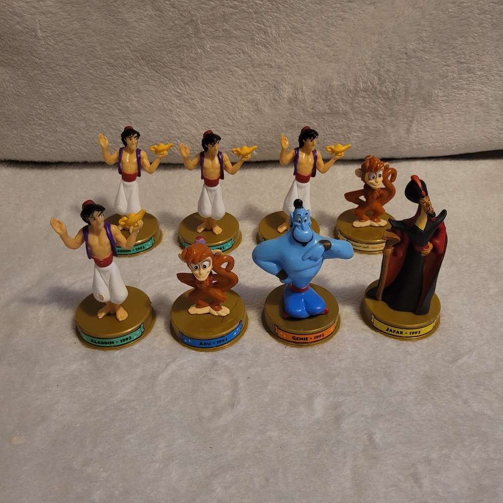 Disney 100 / Mcdonalds Aladdin and Friends Figurine Collection - Blue, Red, Gold